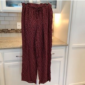 AMERICAN EAGLE Pull On Wide Leg Floral Pants